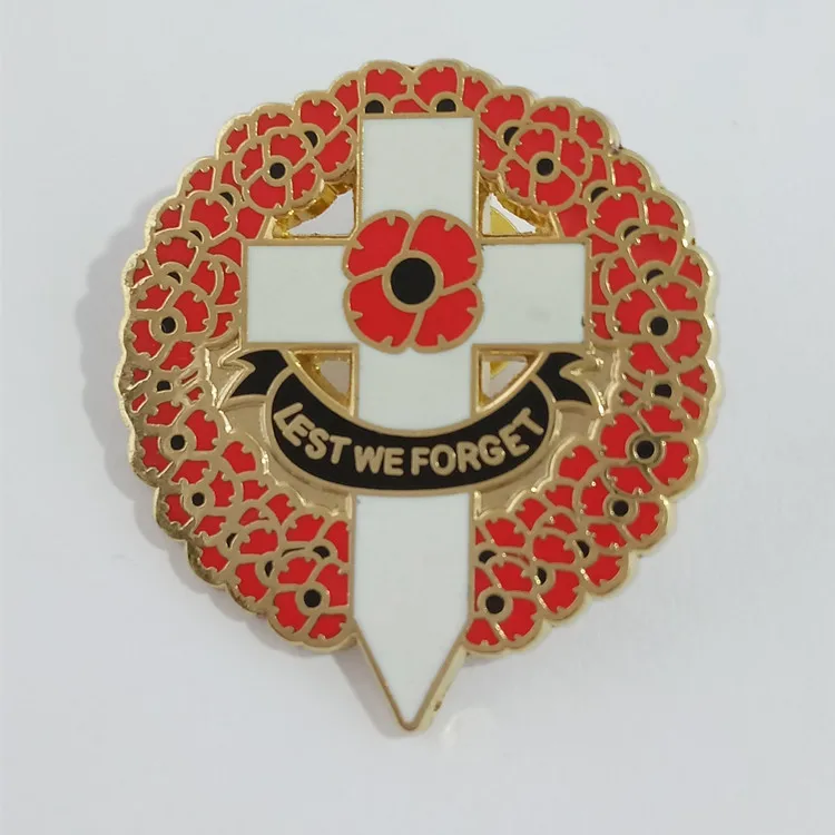 Custom Lest We Forget Poppy Pin Badge For Remembrance Day Buy Custom Poppy Pin Badgelest We