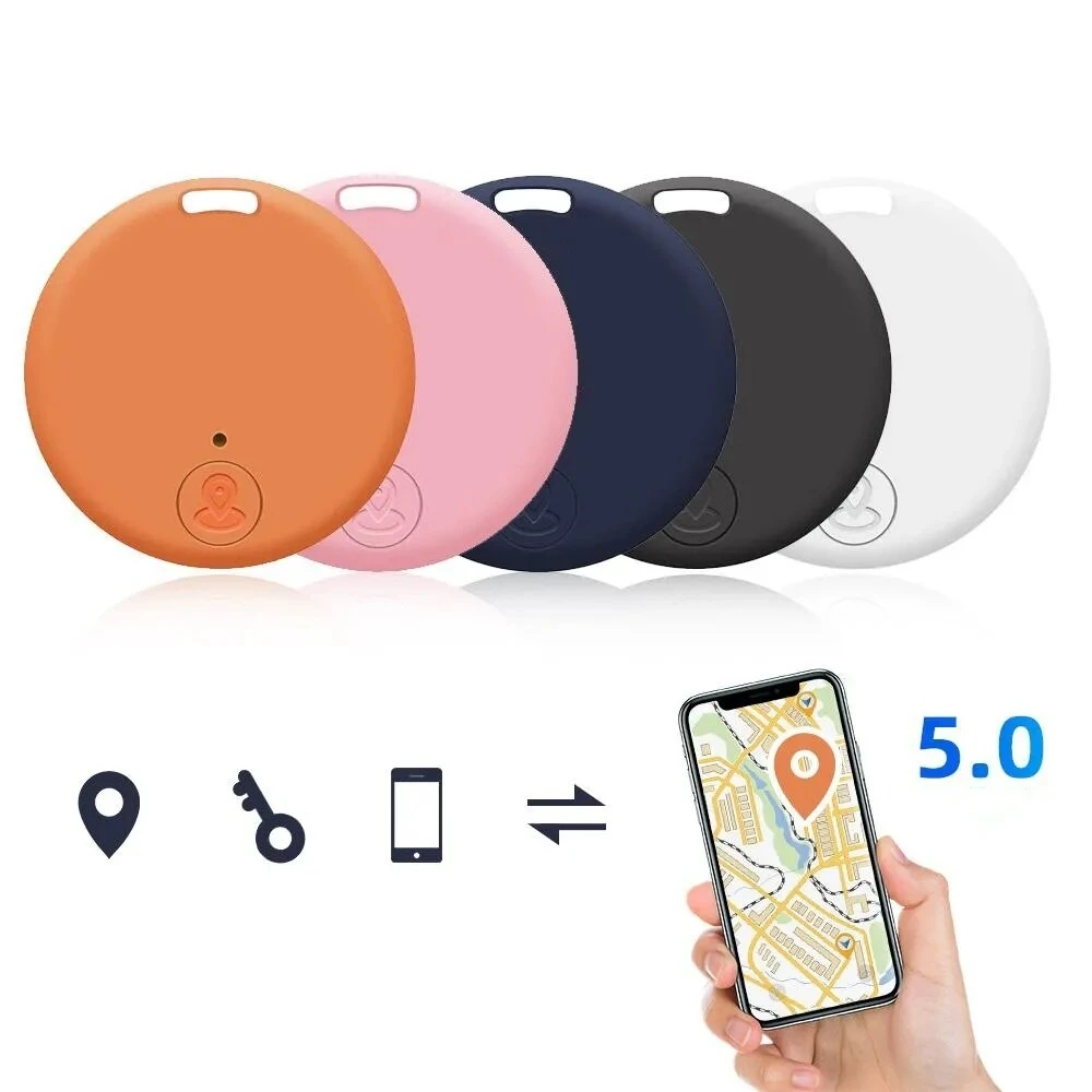 

Mini GPS Bluetooth 5.0 Tracker AntiLost Device Round pet dog cat locator Kids Bag Wallet Tracking Smart Finder Locator collar