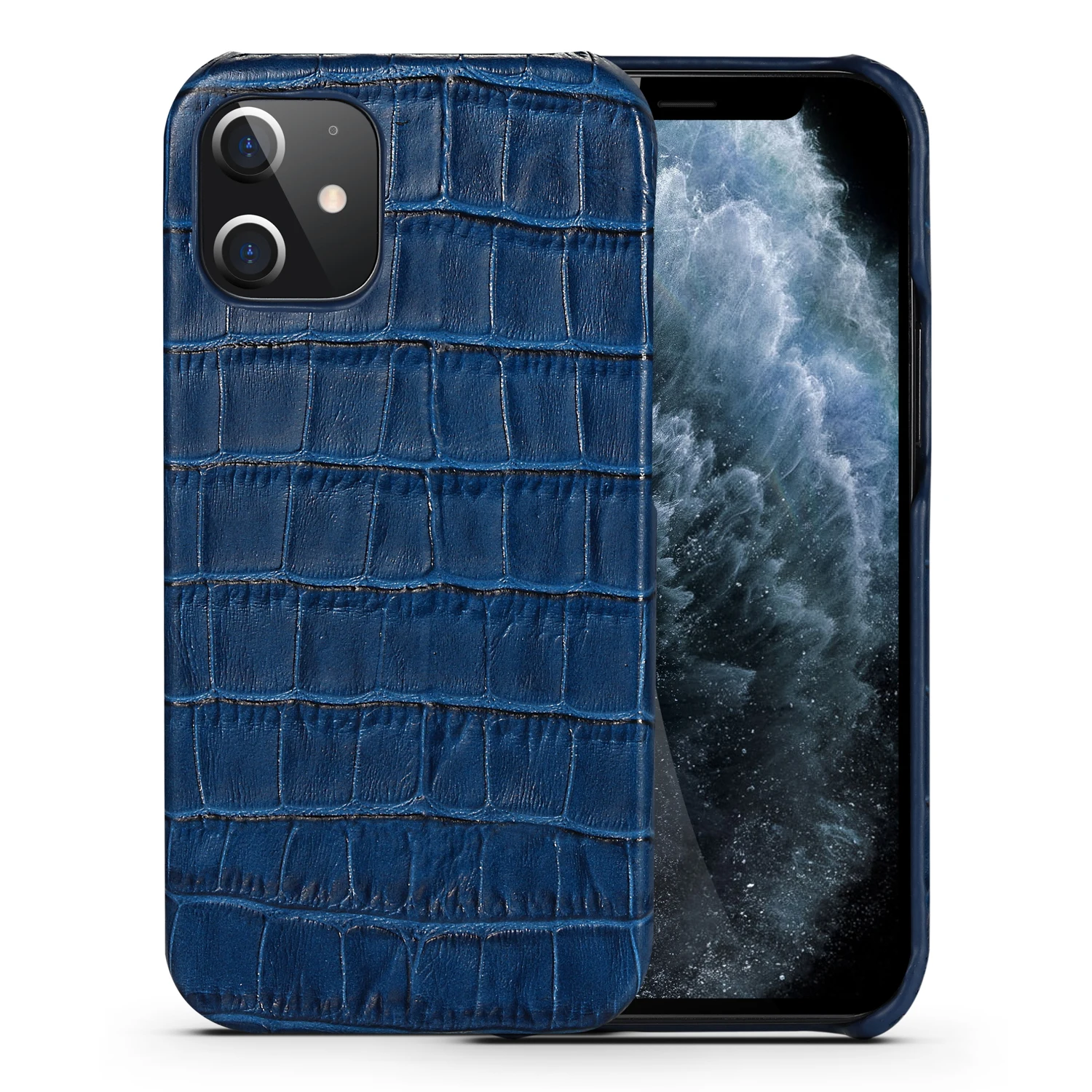 

New Arrival Genuine Leather Crocodile Patter Back Cover Case, Blue, brown, red, black