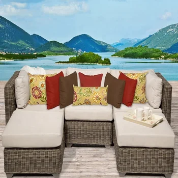 Villa Hotel Outdoor Friends Gathering Sofa With Ottoman Footrest Villa Hotel Outdoor Friends Gathering