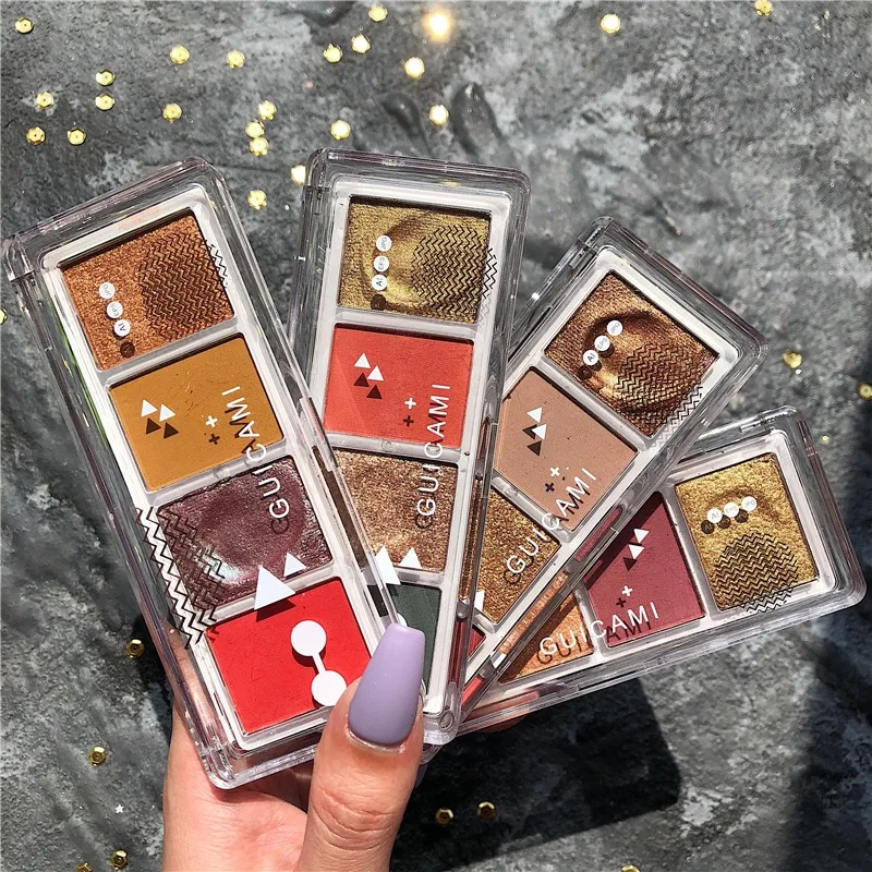 

Four-color Eyeshadow Small Palette Portable Glitter Matte Earth Color Eyeshadow Palette For Beginner Girls