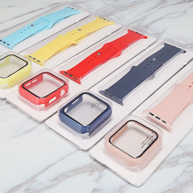 

Rubber Sport Silicone 2 In 1 Watch Case And Watch Band For Apple Watch Series 7 6 4 SE