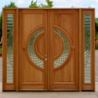 Entry wooden double door designs with transom