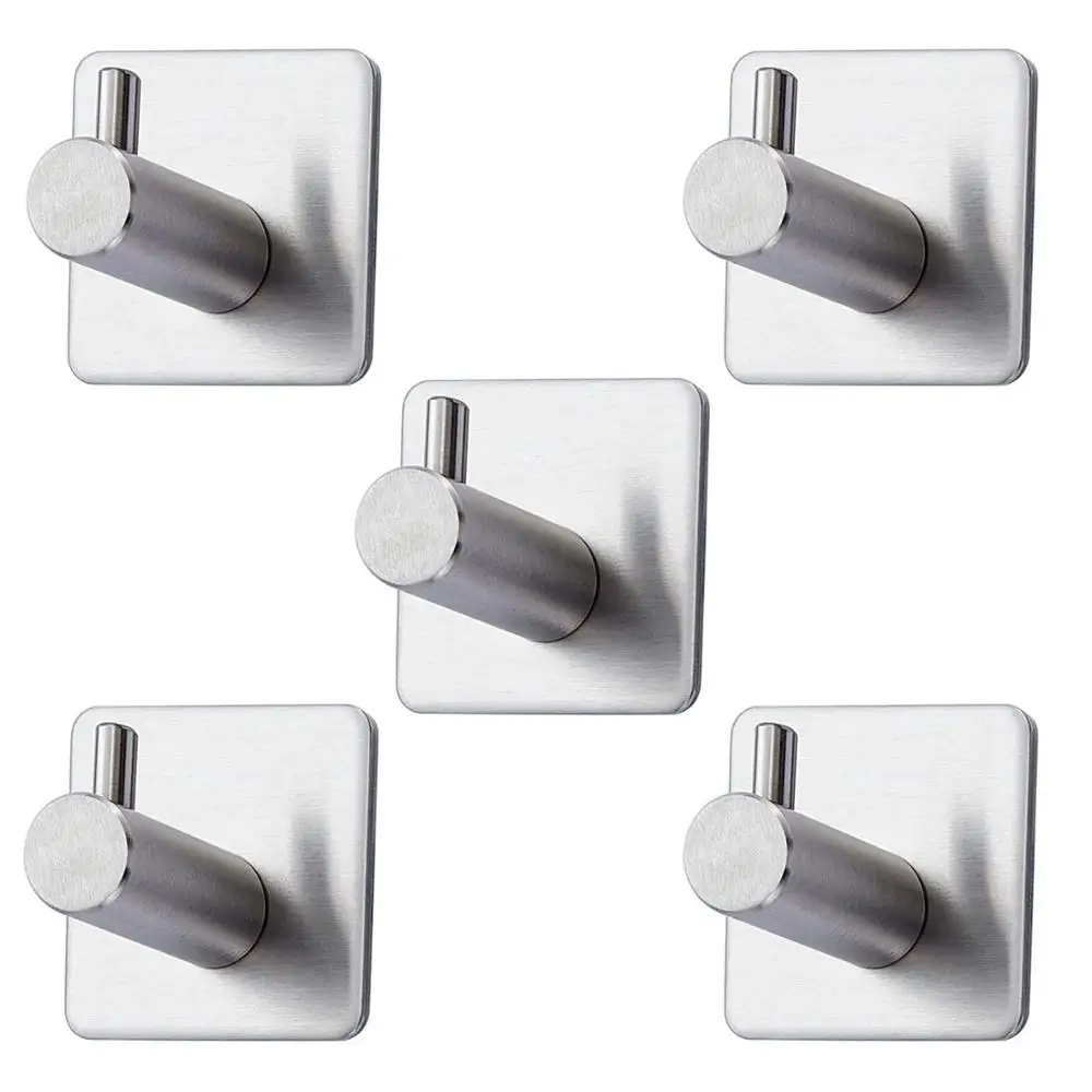 

Adhesive Hook Stainless Steel Self Key Rack Coat Hanger Family Robe Hats Bag Key Adhesive Wall Hanger Hook, Customized color