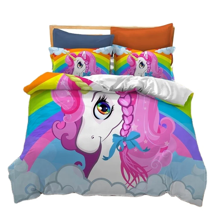 unicorn print bed sheets