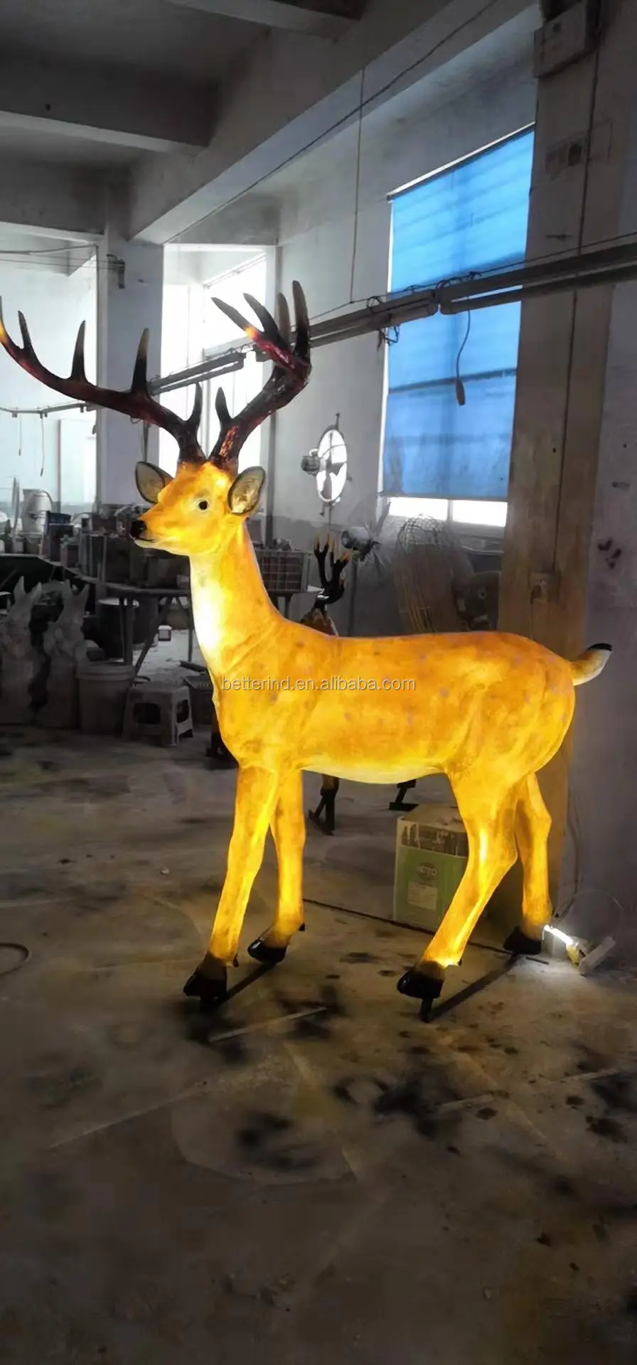 Outdoor Lighted Fiberglass Christmas Deer Decoration/outdoor Led ...