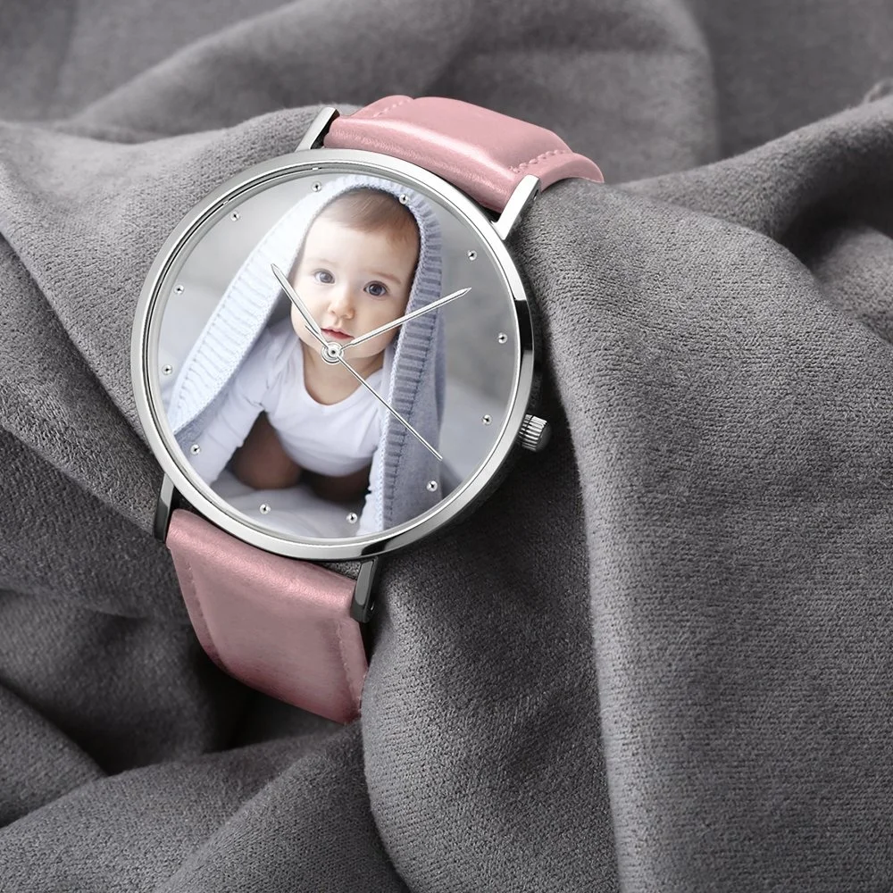 

Oem Custom Wrist Watch Wholesale Dial Custom Photo Pink Womens Watch