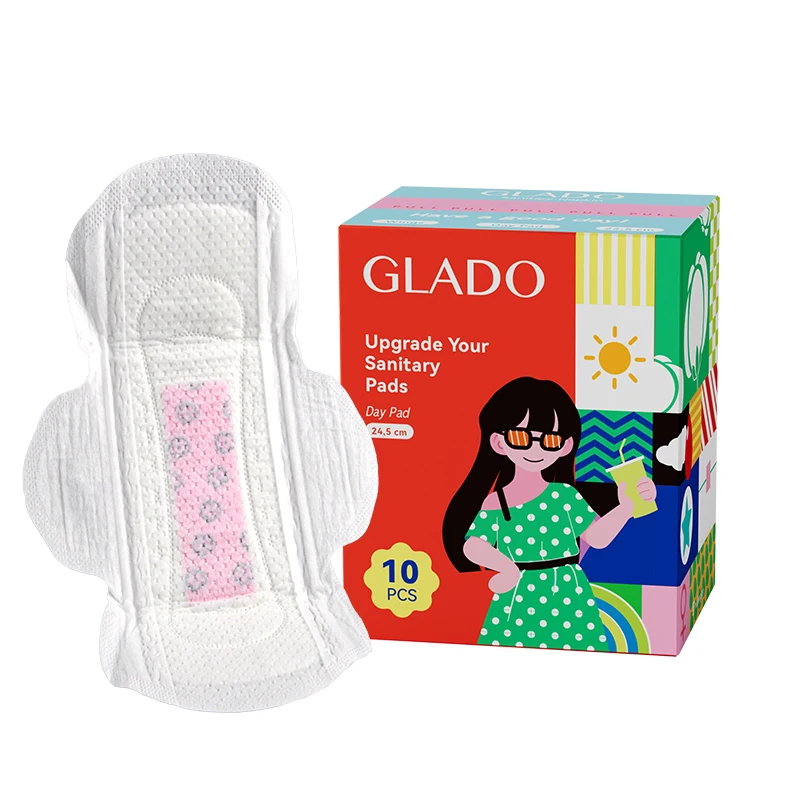 Private Label Disposable Sanitary Napkin Comfortable Eco-friendly Hygiene Product Pads for Women Breathable Winged Menstrual Pad