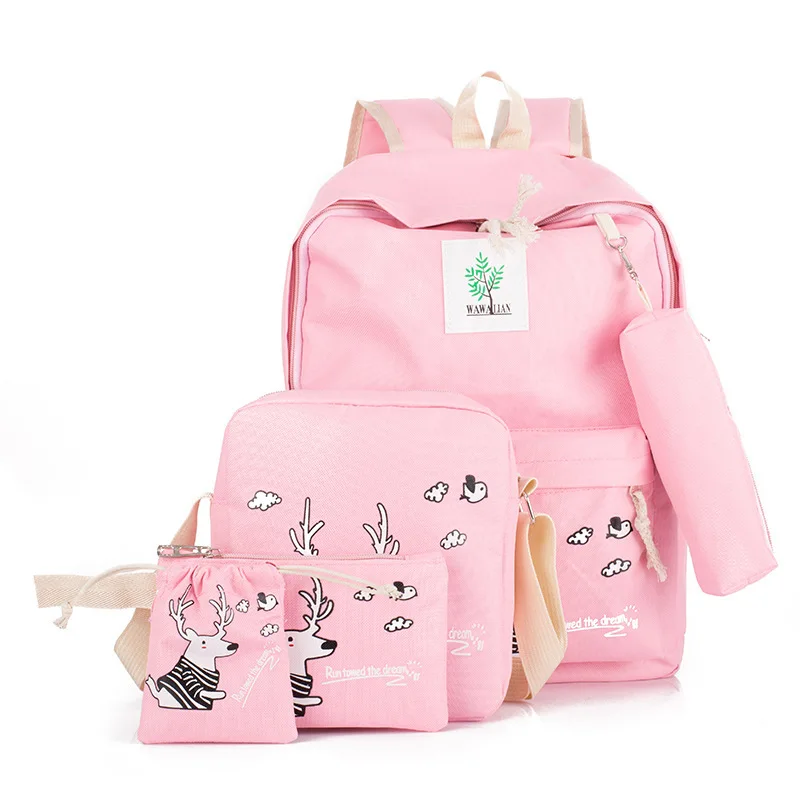 

School Bags New College Oxford five piece backpack fawn printed child mother backpack schoolbag for boys and girls, Customizable