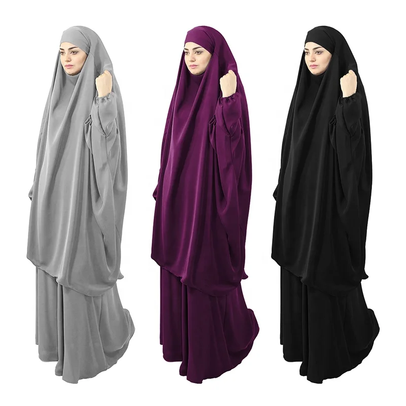 

Wholesale dubai islamic jilbab dress abaya Muslim women overhead prayer garment Light Korea Nida dress with khimar, Nida prayer garment