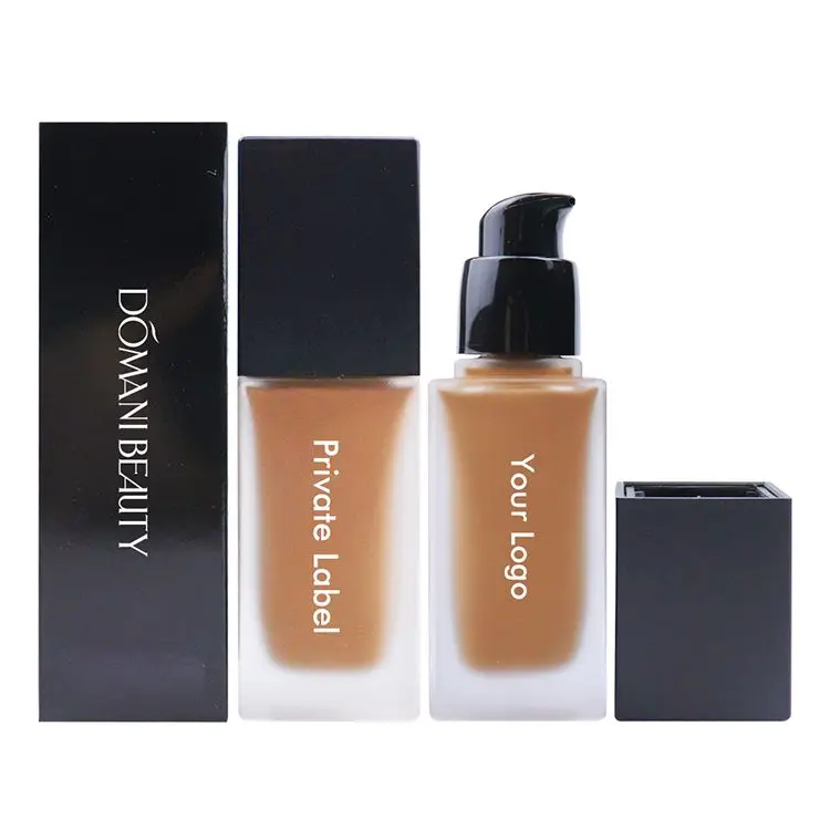 

Full Coverage Foundation Matte Custom Logo Makeup Glass Bottle Foundat Liquid Cream Private Label Foundation, 15 colors