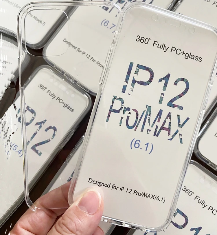 

Custom Logo Shockproof 360 Degree Hard TPU PV 2in1 Transparent Clear Mobile Phone Back Cover Case For Iphone 12 Pro Max (6.7)