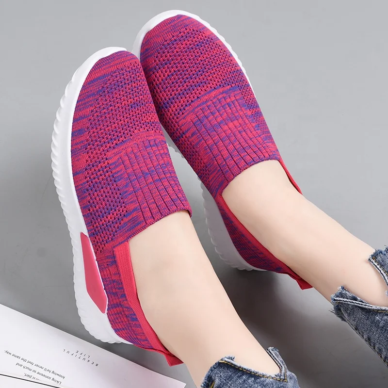 

Non slip lightweight casual mesh slip on boat loafers flat women shoes 2020 sneakers women sport shoes women, Black, pink, gray, purple