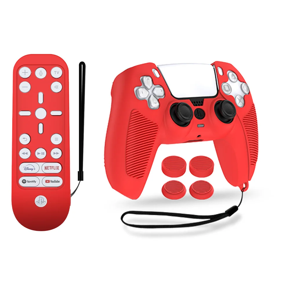 

Soft Remotes Silicone Case For PS5 Controller Shell Case For PS5 Console Remotes Silicone Cover With Thumbstick
