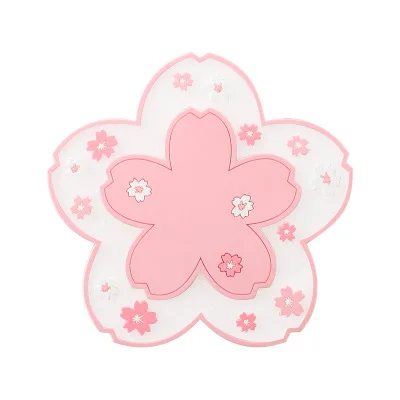 

Japanese Style Home Sakura Silicone Table Mat Non-slip Bowl Coaster PVC Potholder