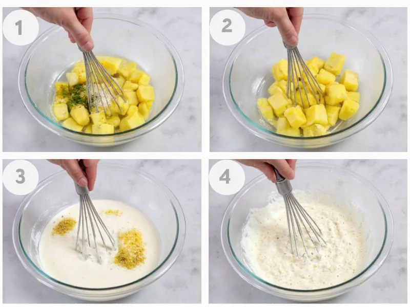 Step-by-step tzatziki preparation showing ingredient mixing