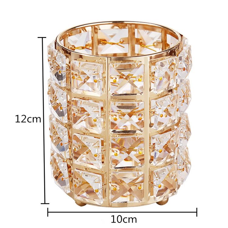 

Wholesale Crystal Makeup Brush Holder Pencil Pen Holder Cosmetic Storage Organizer vanity decor desktop holder, Sivler,rose gold,gold