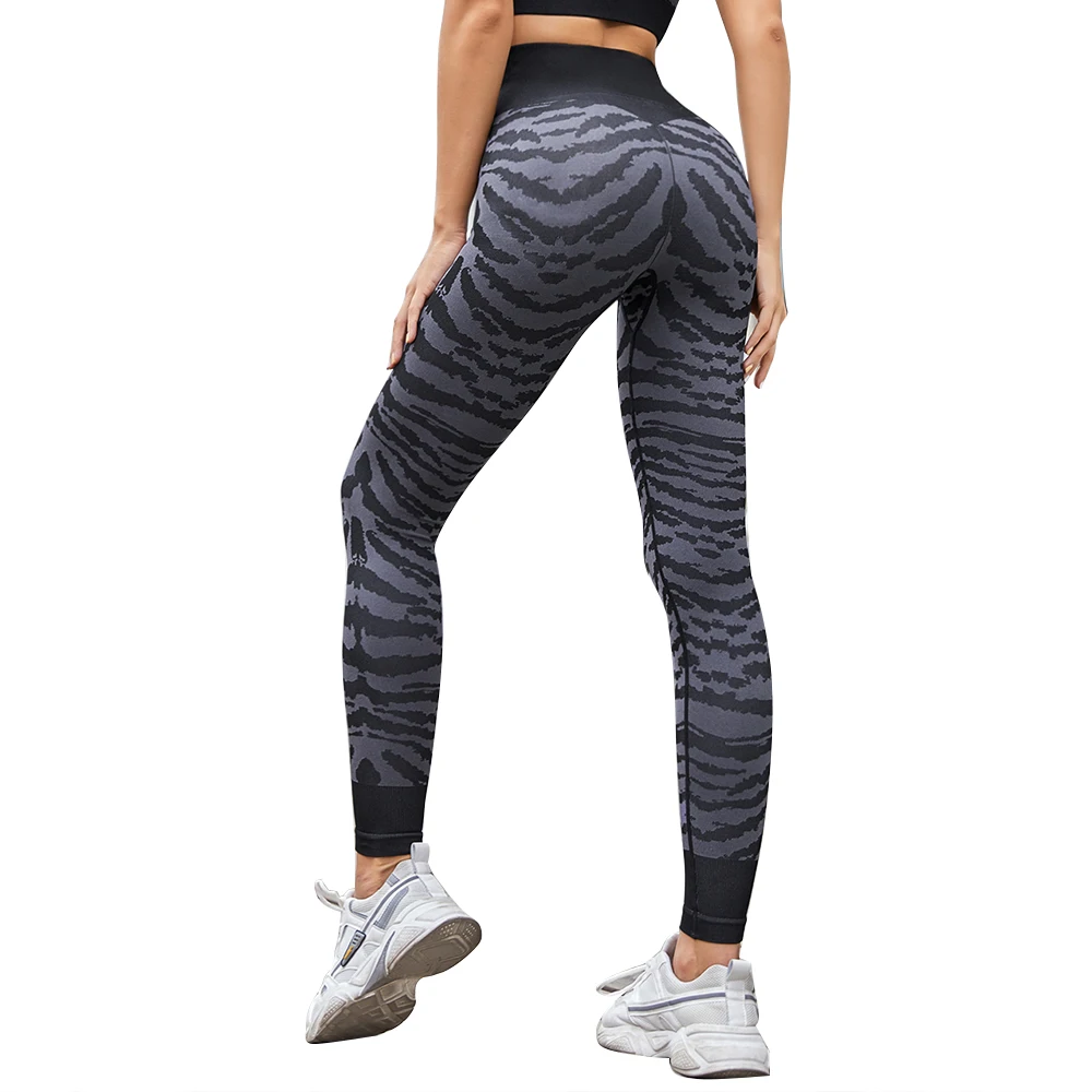 

Printed Striped Yoga Pants Winter Buttocks Tight Trousers Nude Fashion Sports Pants Women, Printing or customized color