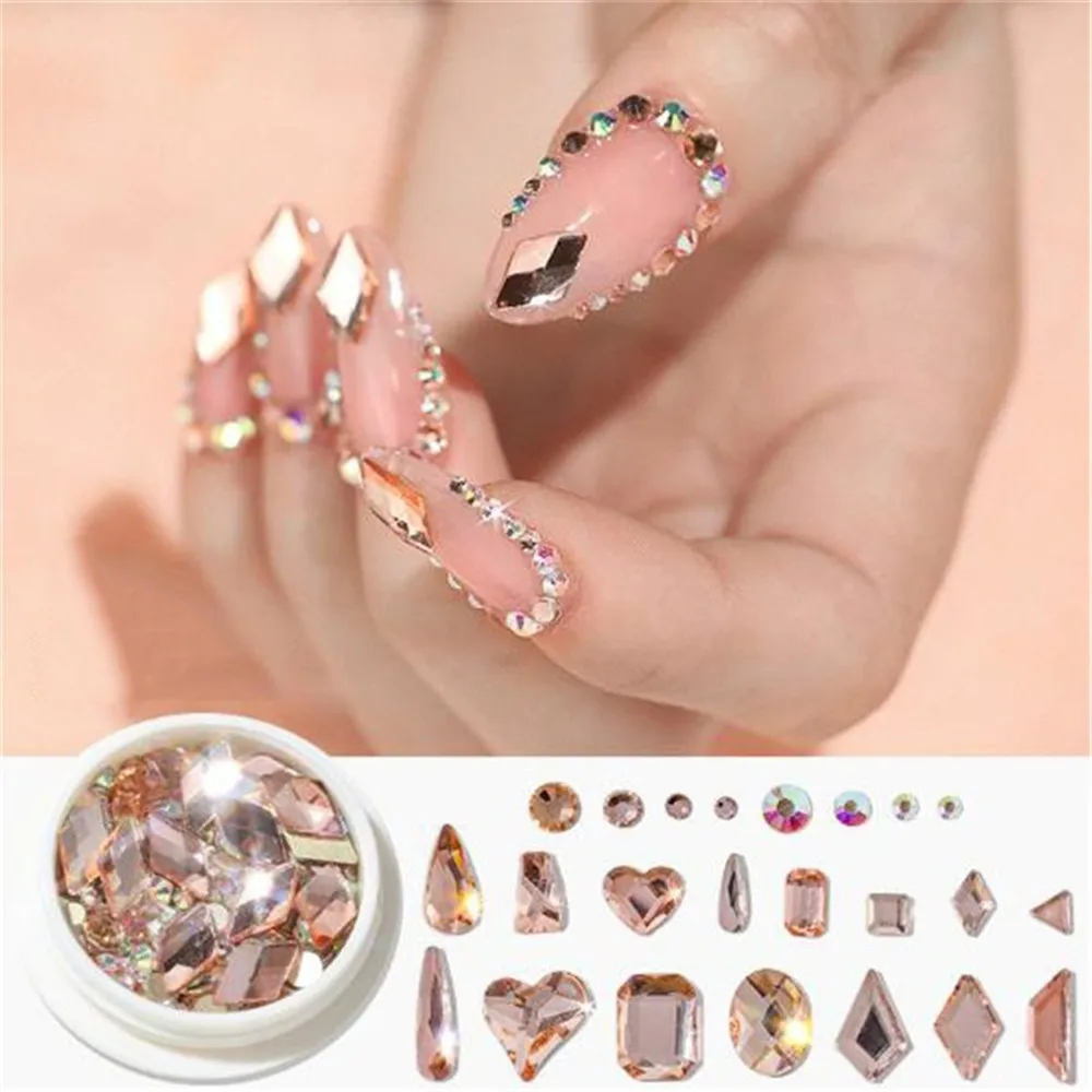 

Mixed-size Acrylic Shinning Decoration AB Rhinestones Horse Eye/Waterdrop/Crystal Glitter Nail Stones