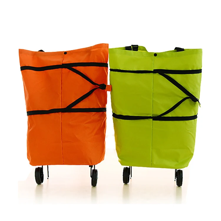 

Foldable Shopping Cart Bag Portable Shopping Trolley Bag With Wheels Foldable Cart Rolling Grocery, Customized color