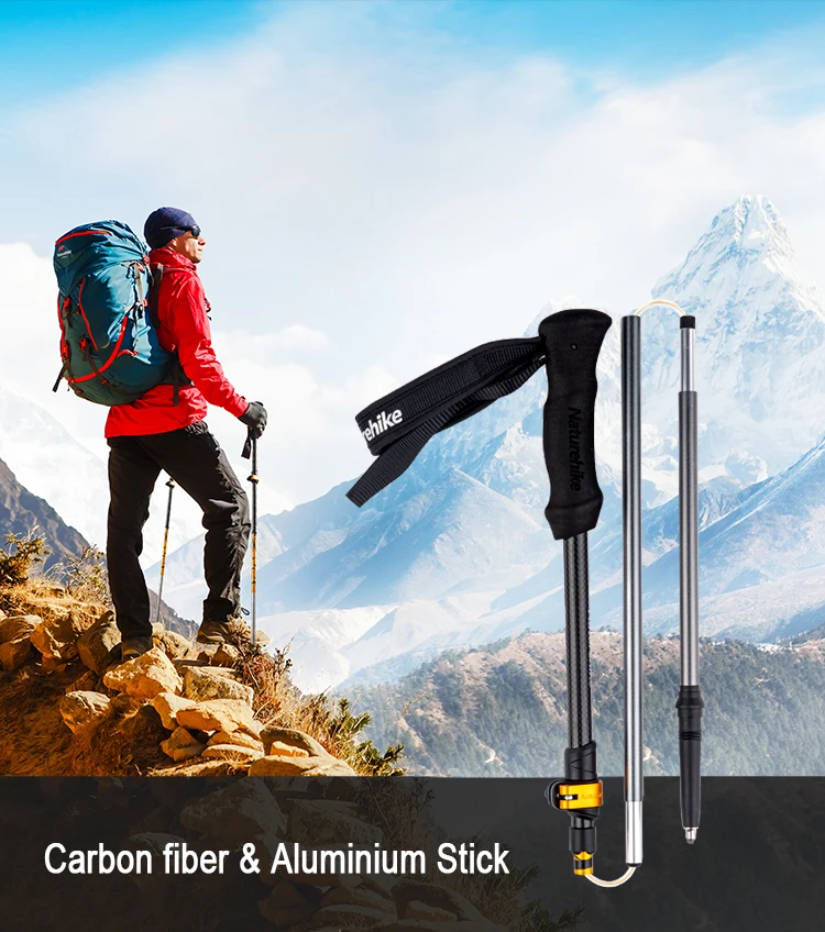 Naturehike St05 5 Node Foldable Carbon Fiber Trekking Pole Stick