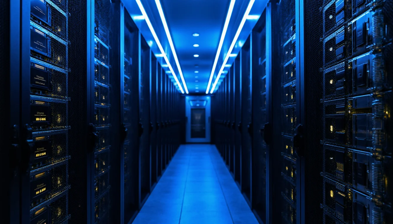 A high-performance AI data center packed with compute chips