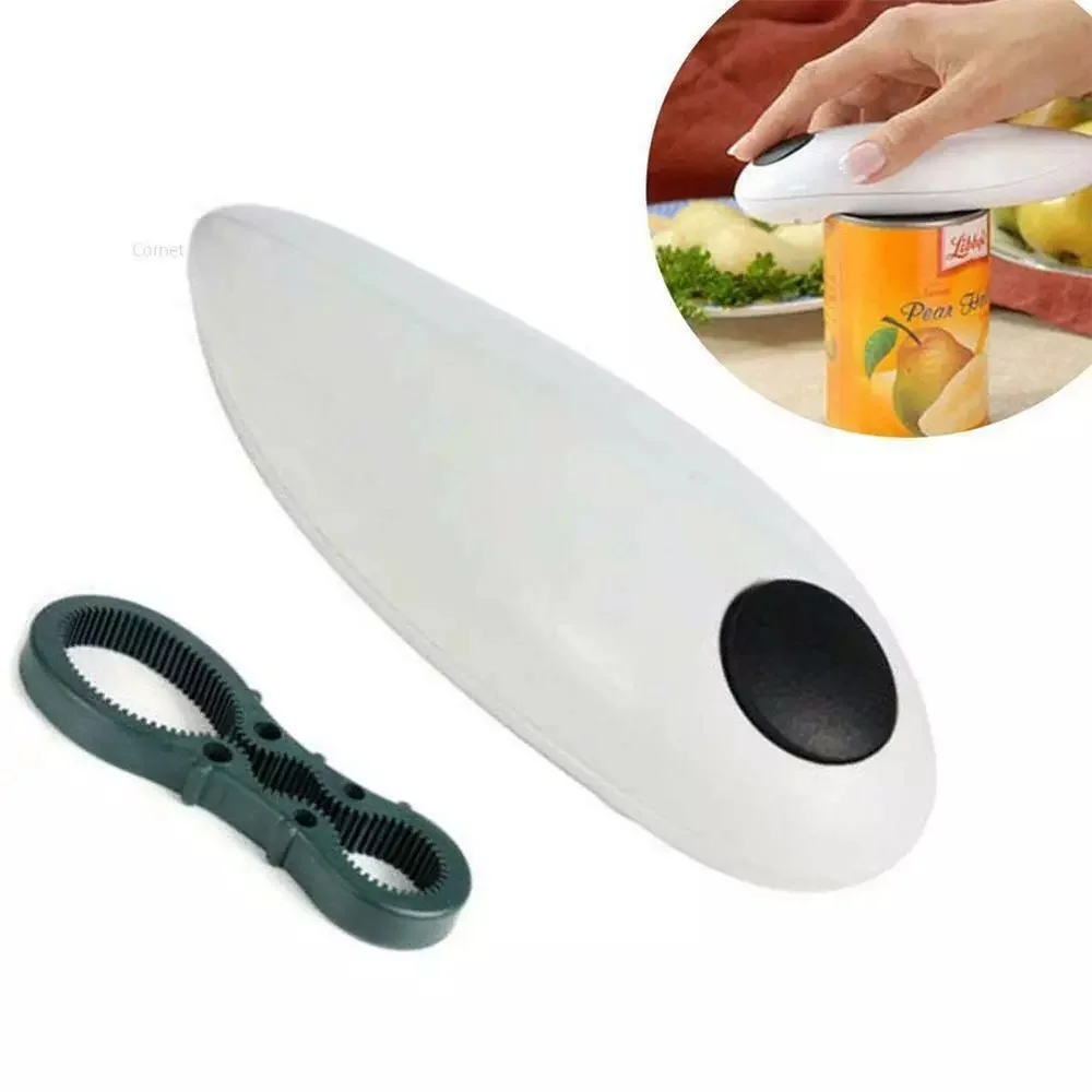 

Creative Stainless steel Automatic Opener Tool One Touch Safety smooth Automatic jar bottle opener Electric tin can opener, As picture shows