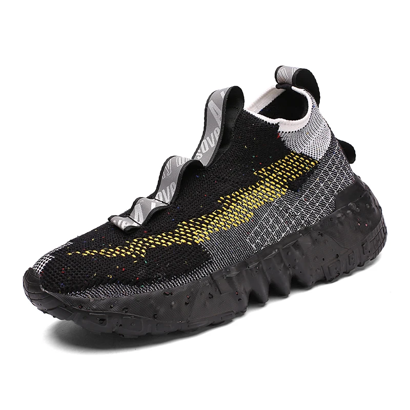 

2021 Men Fashion Sneakers Custom Logo Casual Sneaker Men Colorful Socks Shoes, Black