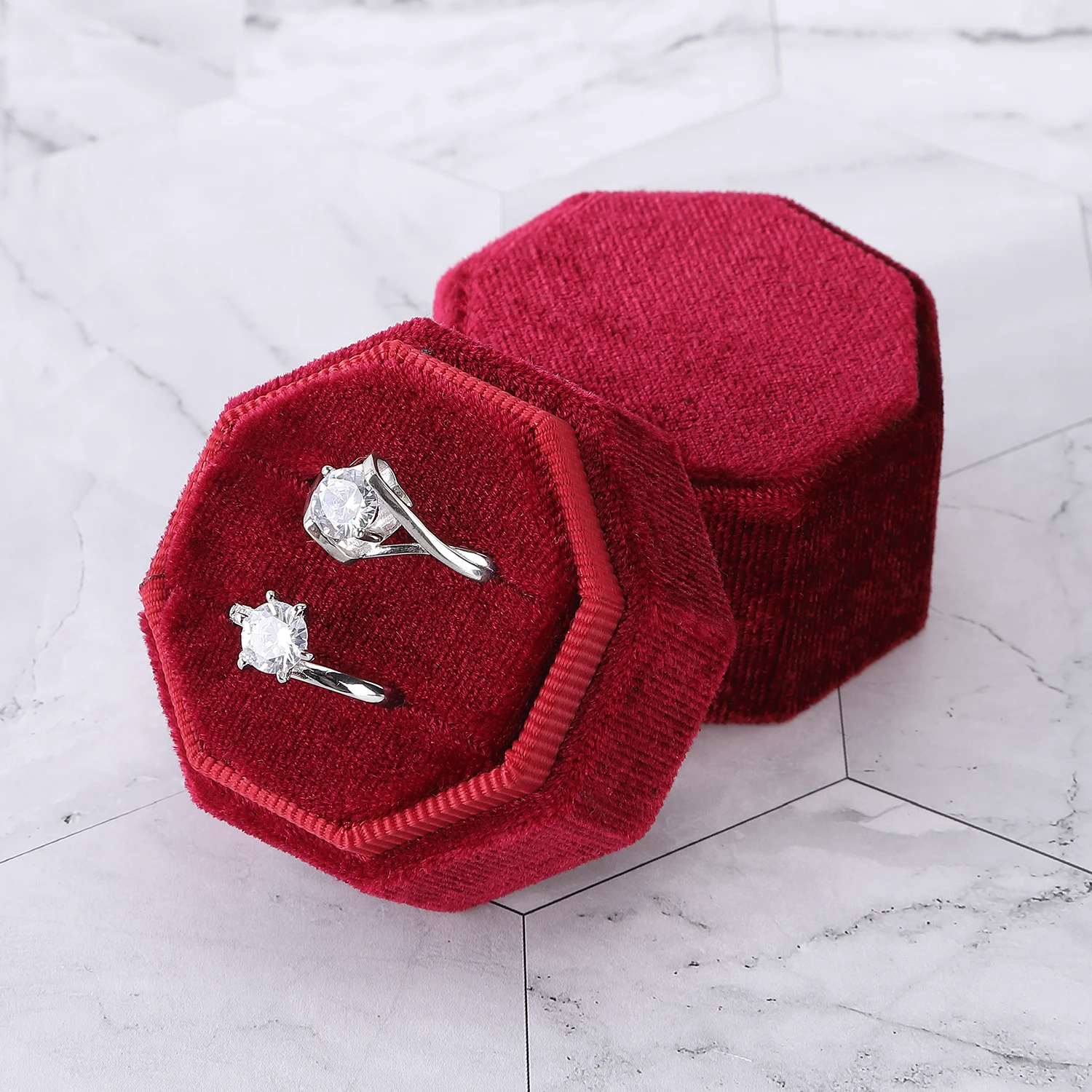 

Newest fashion colorful boxes Custom size velvet luxury design jewelry packaging box wedding ring jewellery box
