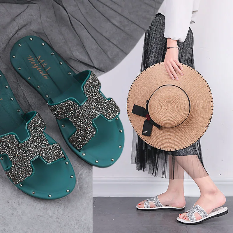 

women's new sandals H slippers women summer fashion wear flat sandals