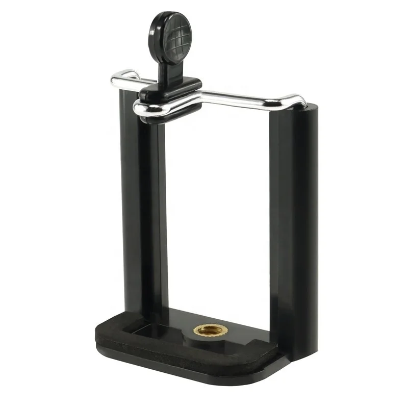 

Aipaxal Professional Adjustable 1/4" Hole U Shape Clip Mobile Phone Mount Holder Clamp Adapter for Samsung iPhone, Black