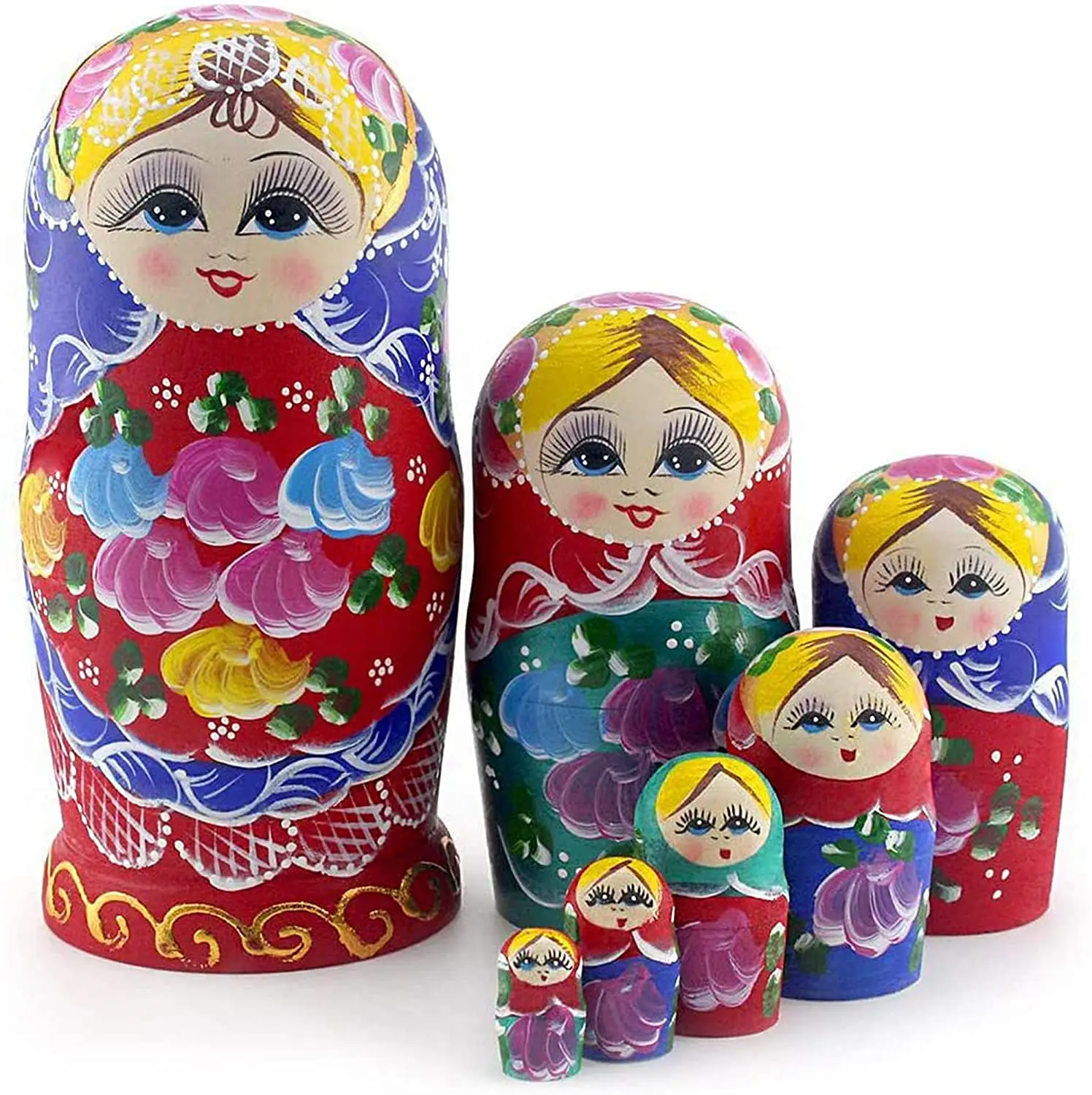 Japanese Nesting Dolls 5 Piece Russian Matryoshka Handmade Stacking