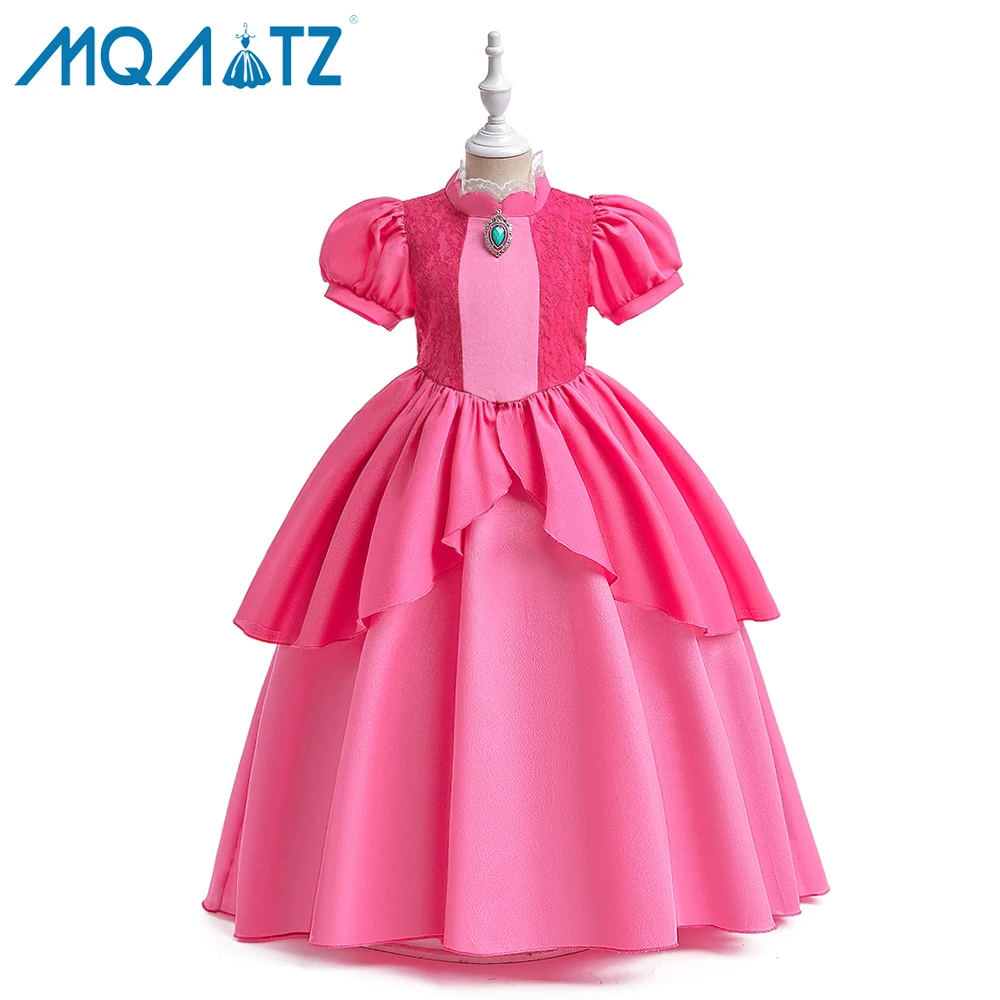 MQATZ Wholesale Movie Cosplay Dress Peach Kids Costume Princess Party Dress For Girl