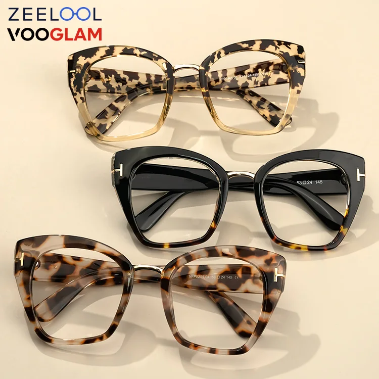 

2021Trendy Fashion VFP0255 Hot Selling Tortoise Oversized Eyeglasses Frames Rectangle Full Rim Eyewear for Couples Men Women