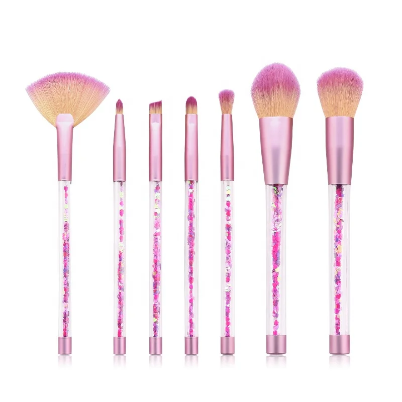 

2020 new crystal grip brush set support private label pink makeup brush set, Customized color