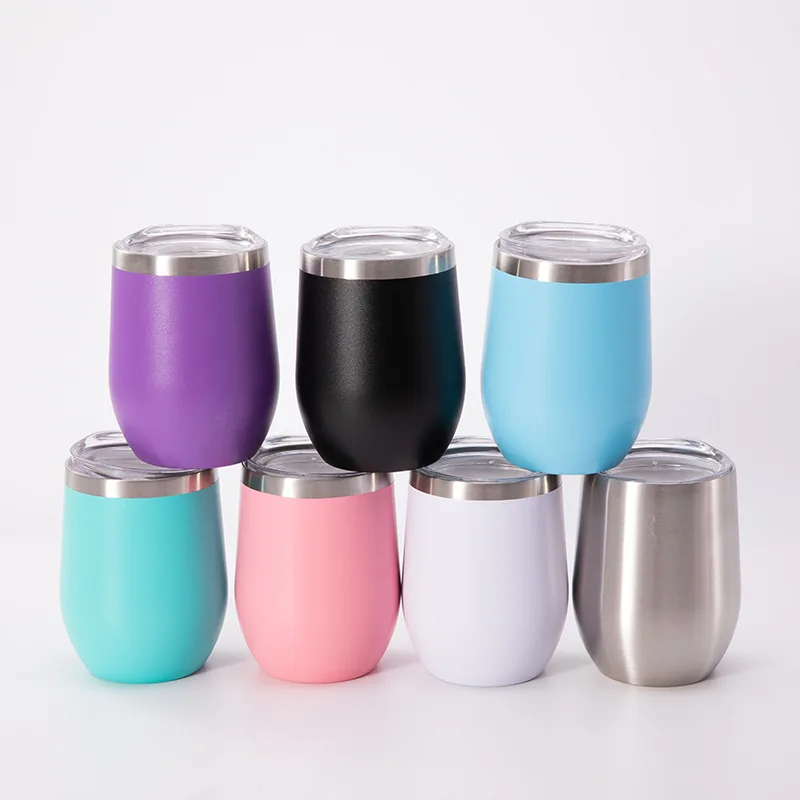 

2021 New Amazon Hot Selling Vacuum Custom Logo Drinking Water Coffee Wine Cups 12oz Stainless Steel Wine Tumbler, Based pantone color number