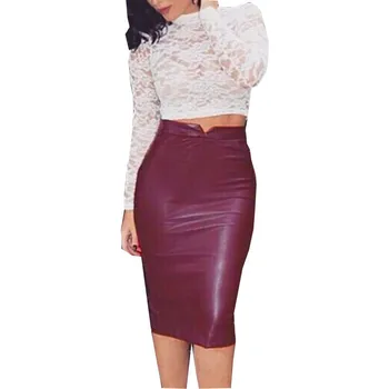 faux leather bodycon skirt