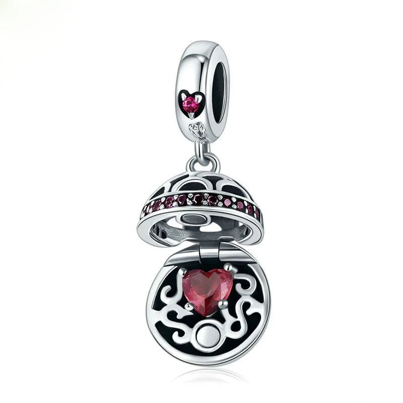 

100% 925 Sterling Silver heart shaped necklace Pendant Charm fit Girls Charm Bracelet DIY Jewelry