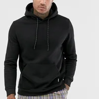 

65% Cotton 35% Polyester manufacturer custom black hooded Sweatshirt men blank hoodies with pocket