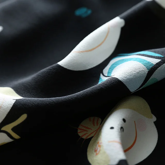 
100% Pure Natural Digital Printed Satin Silk Fabric Silk 