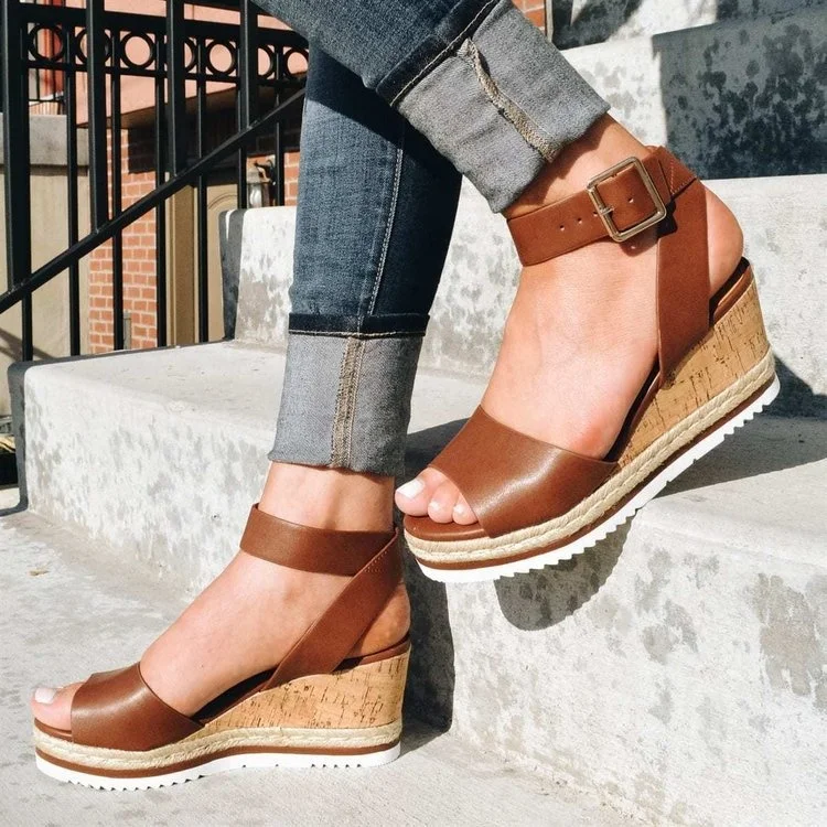 

Retro Womens Fashion Open Toe Ladies Roman Wedge sandals