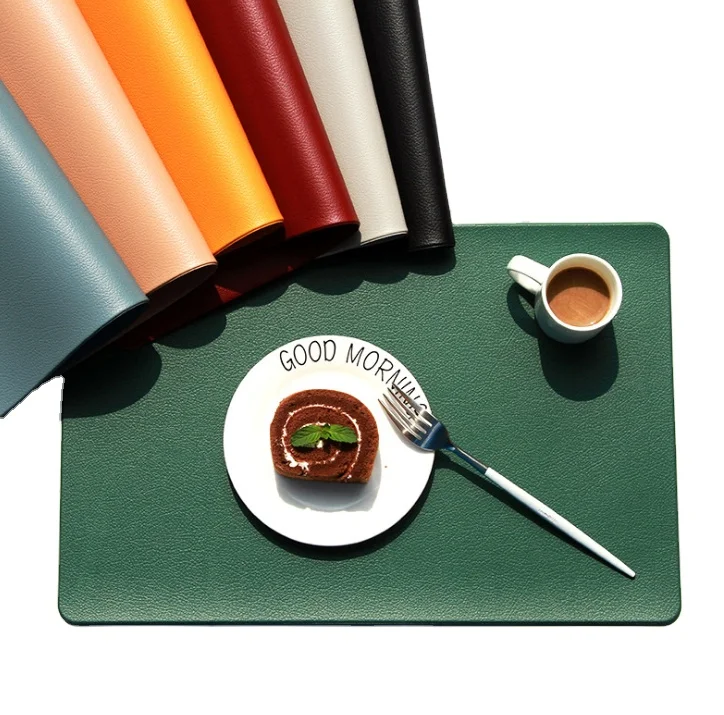 

High quality new style faux leather placemat heat insulation table placemats, Many color can choose