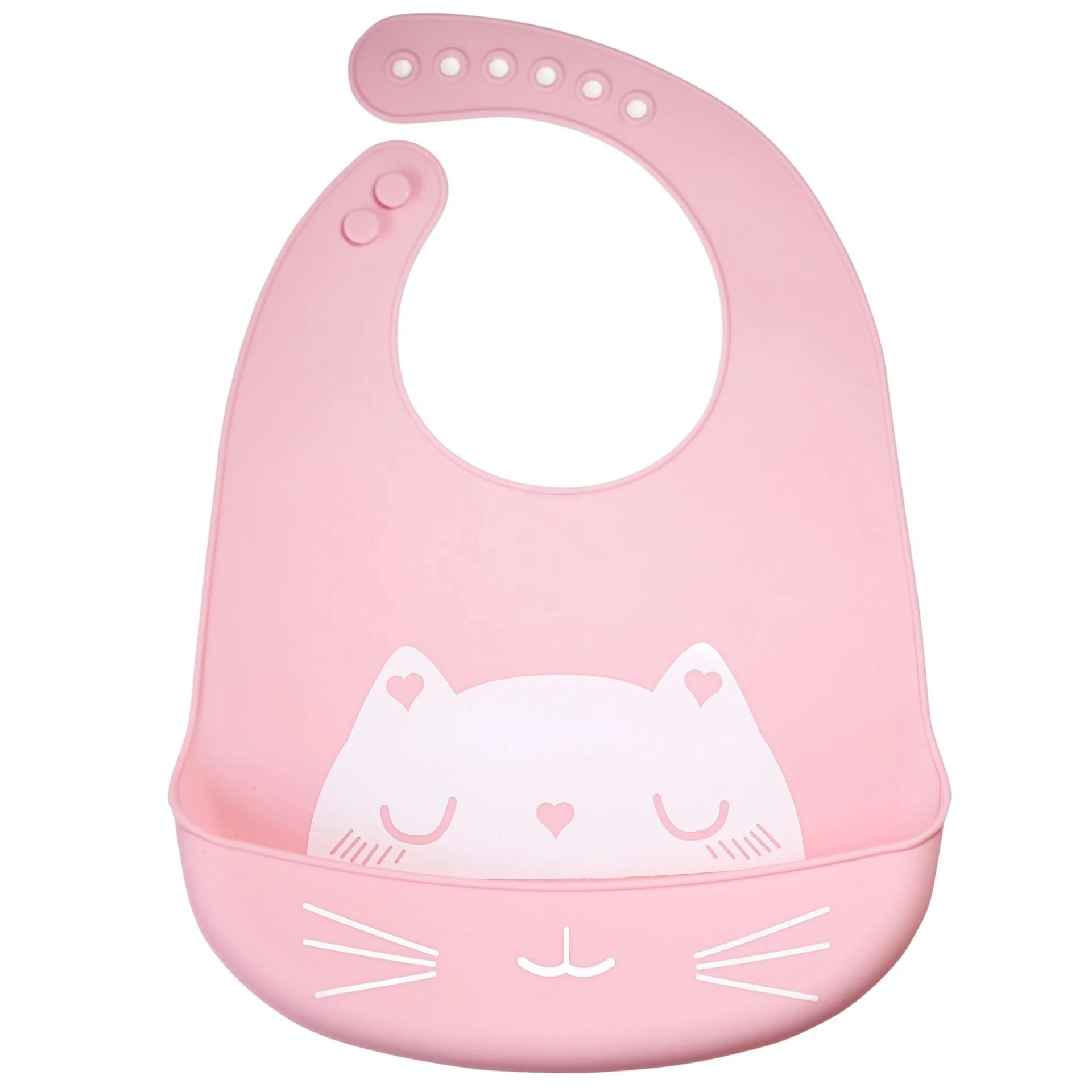 

Wholesale hot sale waterproof animal cute adjustable silicone bib baby