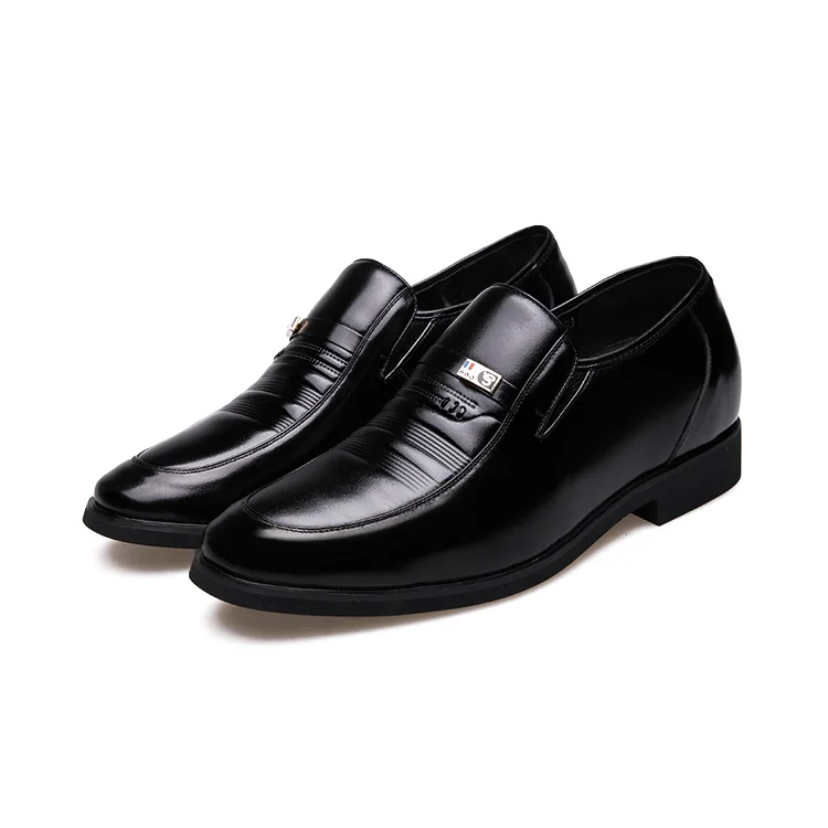 

Really Elegant Slip-On Elevator Dress Shoes with Hidden Height Increased 6cm, Black