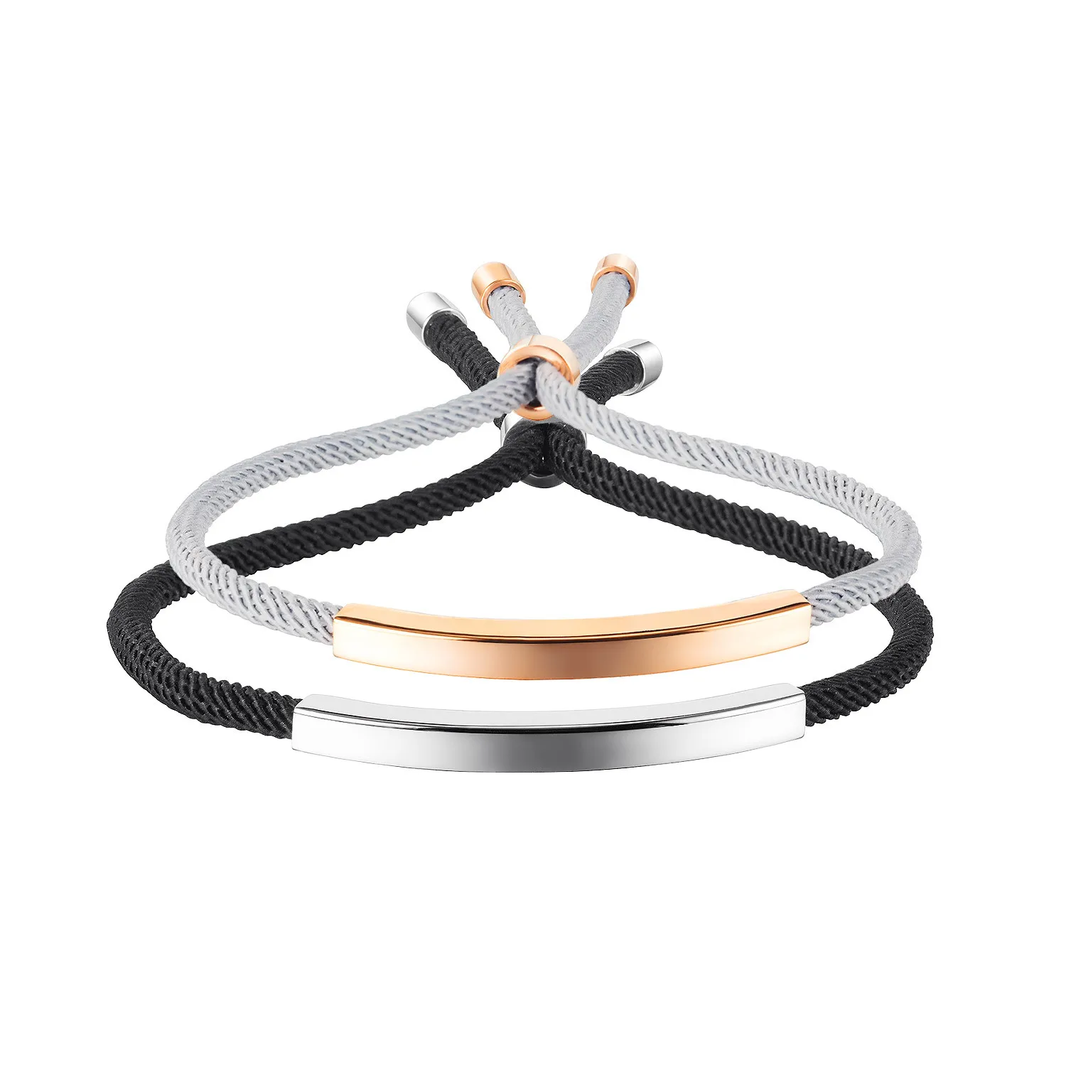 

2021 Fashion Men And Women New Simple Couple Creative Bracelet Adjustable Braided Stainless Steel Bracelet