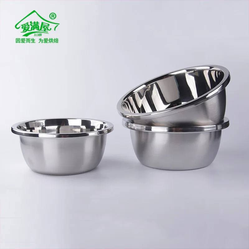 

Stainless Steel Wide Side Mixing Bowls Multifunctional Salad Bowl - Easy To Clean Nesting Bowls for Space Saving Storage