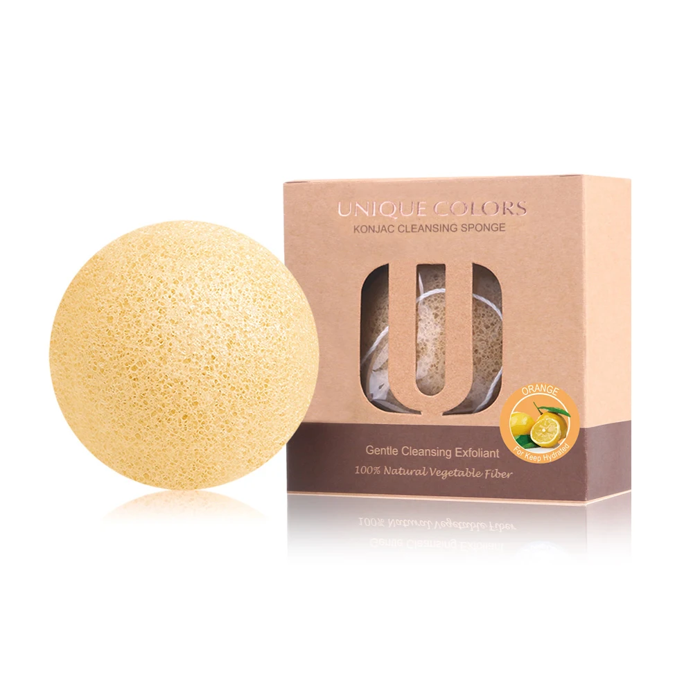 

Private logo konnyaku sponge organic konjac for face washing konjac sponge supplier, Orange, or custom