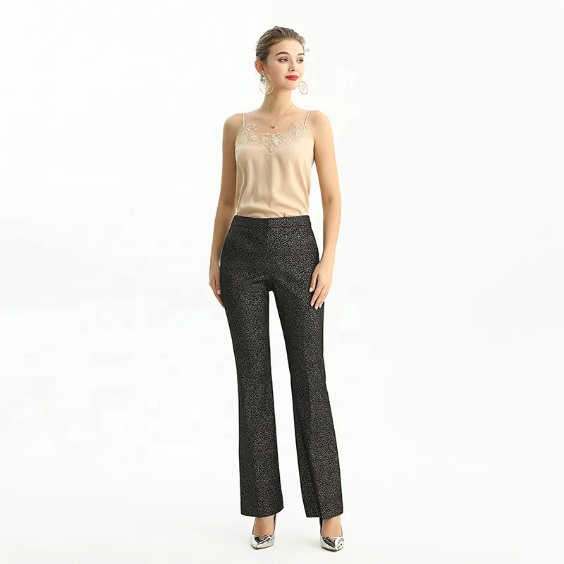 

P147-4 Spring Summer Fall Winter High Quality Fashion Elegant Jacquard Long Women Formal Business Bottoms Pants Trousers