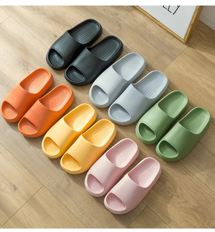 

Custom Printed Logo EVA Slippers For Men Women 2020 Ladies Solid Color Summer Outdoor Indoor 4.5cm Thick Soft Home Slippers, 6 color, customize