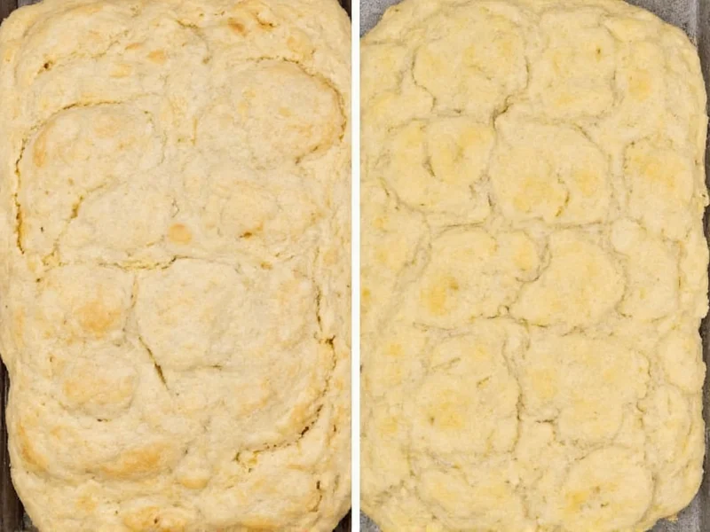 Comparison of homemade vs store-bought biscuit rise